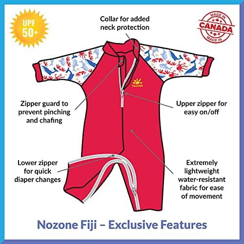 Nozone Fiji Sunca Zaštitne Bebu Kupaći kostim, Duplo Zatvarač, UPF 50+