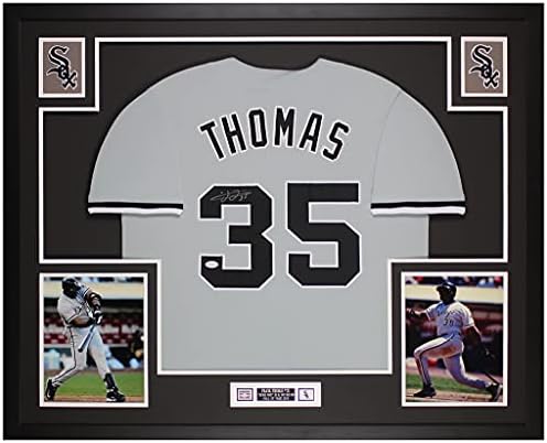 Frank Thomas Potpisanu Sivo Bijeloj Sox Jersey - Divno Matted i Smjestio - Ruka je Potpisao Thomas i Ovjerena