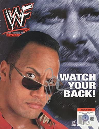 KAMEN DWAYNE JOHNSON POTPISAO WWF WWE ČASOPIS AUTHNETIC AUTOGRAM BECKETT LOA