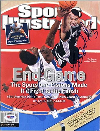Tim Duncan Ben Wallace Potpisao 2005 Sports Illustrated Časopis PSA/DNK
