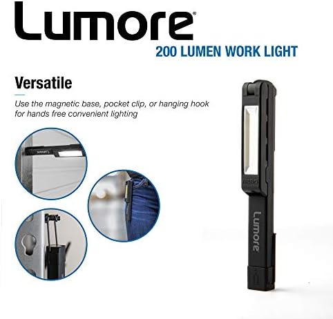 Lumore Posao Svjetla - Lampu| Moćan Magnetno Bazu i Džepu Klip|Dimmable Rotirajući Smjer Svjetlo, Crnu,